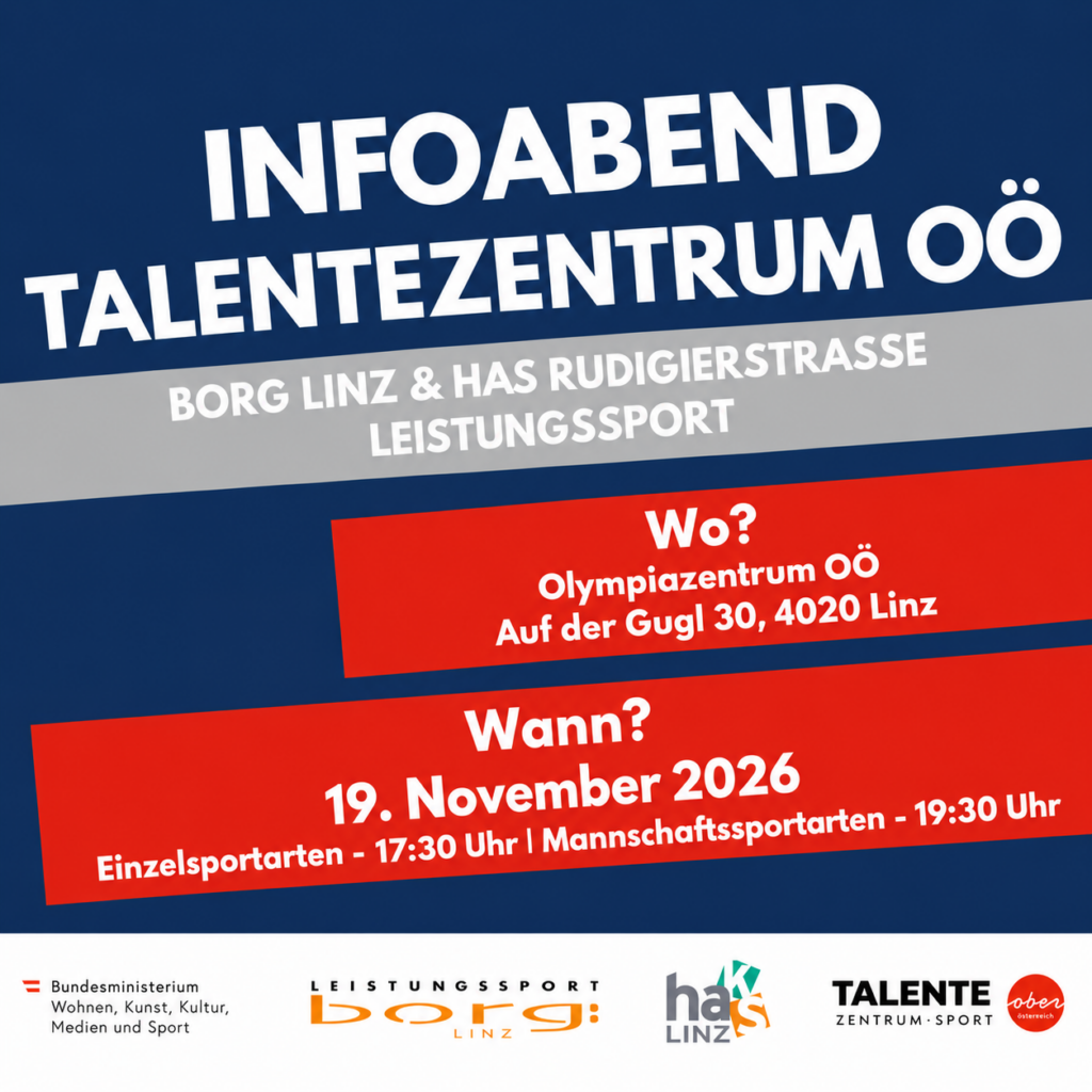 Infoabend Talentezentrum OÖ – BORG Linz & HAS Rudigierstraße Leistungssport